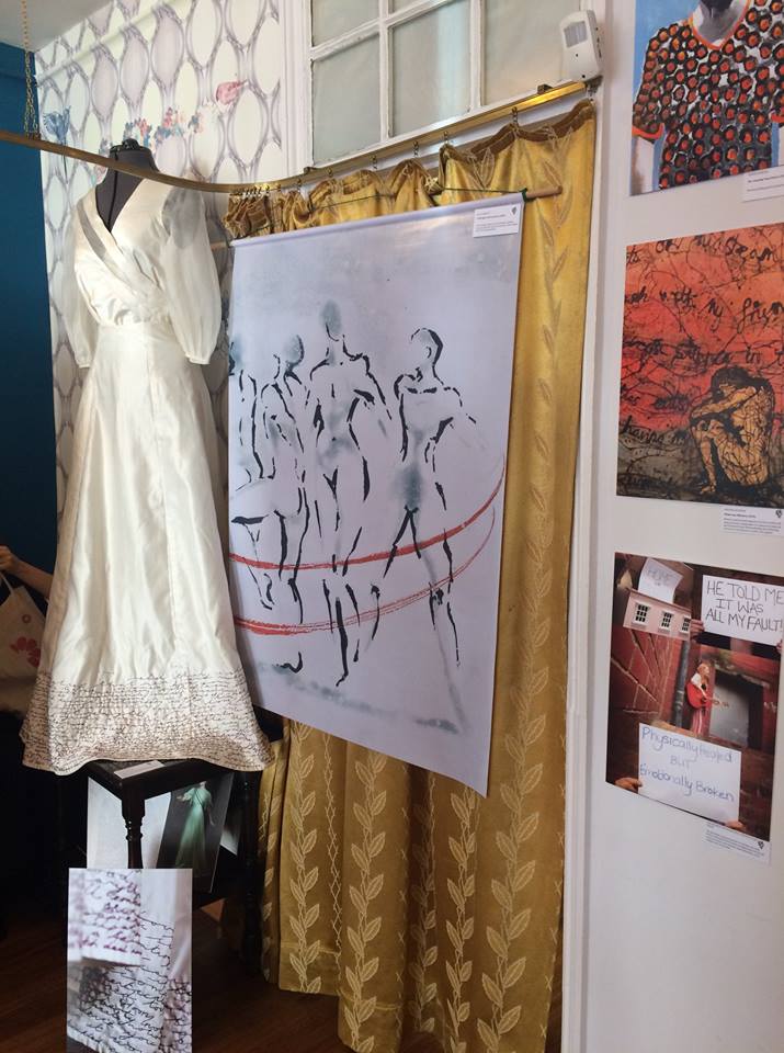 dress and artworks at filia exhibition