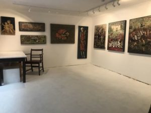 image of studio with paintings