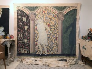 large medievalesque figurative painting
