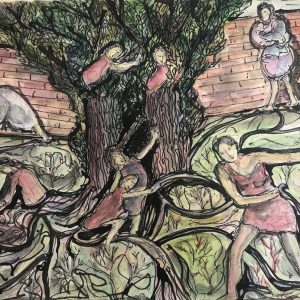 the bizarre sensation we've been here before watercolour 42x30cm 2022