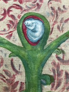 medieval like painting on linen
