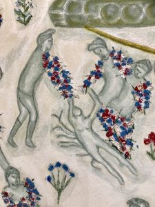 painting of soldiers with flower arms