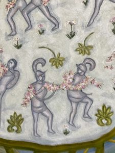 painting details knights with flower arms