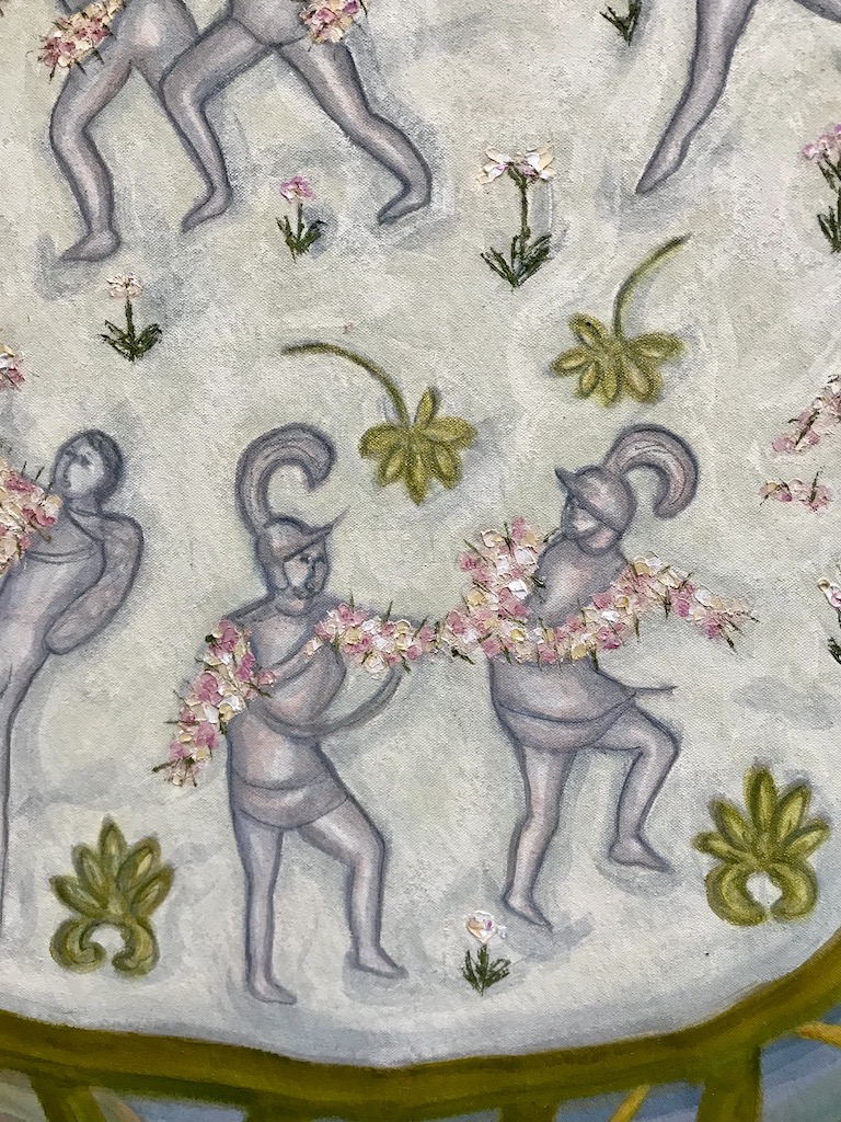 painting details knights with flower arms