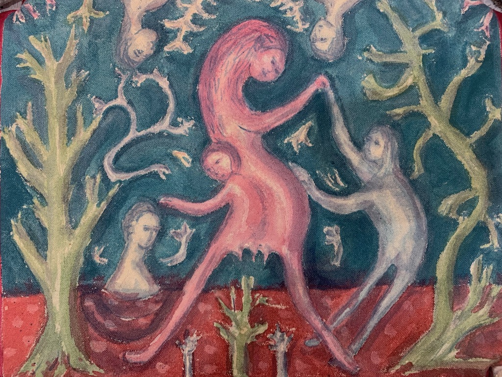 colourful surreal painting for installation