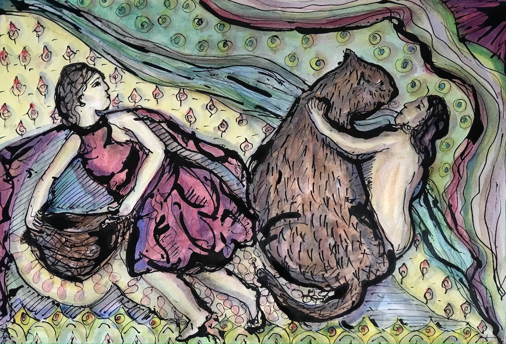 fairytale-like watercolour on paper