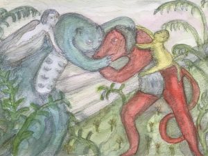 ecofeminist painting on paper